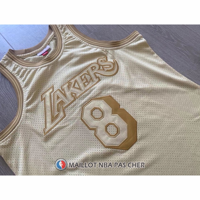 Maillot Los Angeles Lakers Kobe Bryant NO 8 Mitchell & Ness 1996-97 Or